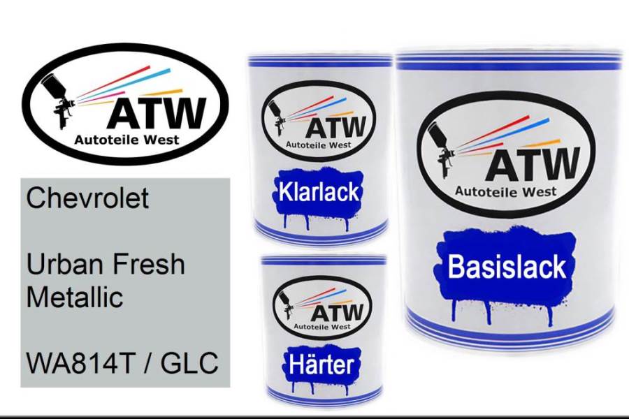 Chevrolet, Urban Fresh Metallic, WA814T / GLC: 1L Lackdose + 1L Klarlack + 500ml Härter - Set, von ATW Autoteile West.